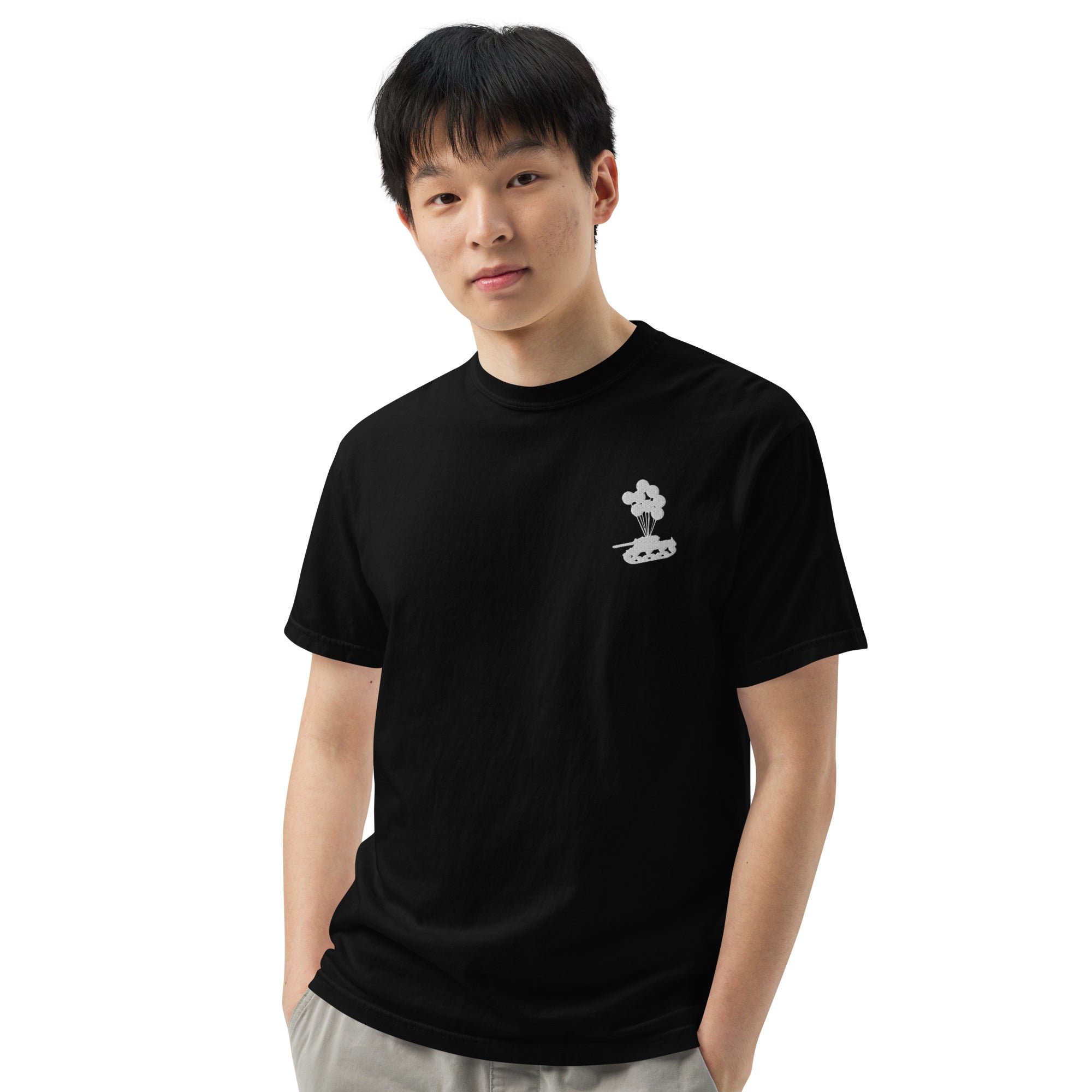 Tank & Balloon heavyweight t-shirt (Embroidered)