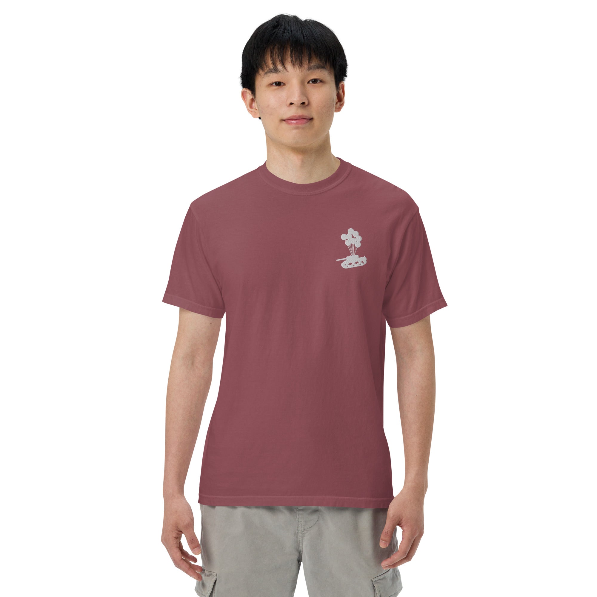 Tank & Balloon heavyweight t-shirt (Embroidered)
