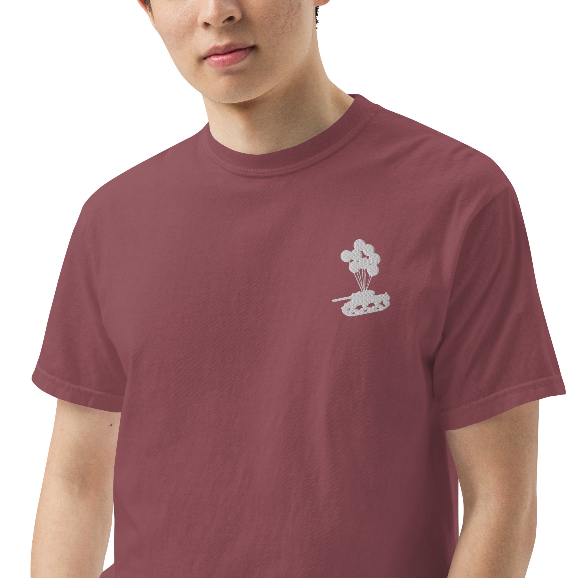 Tank & Balloon heavyweight t-shirt (Embroidered)