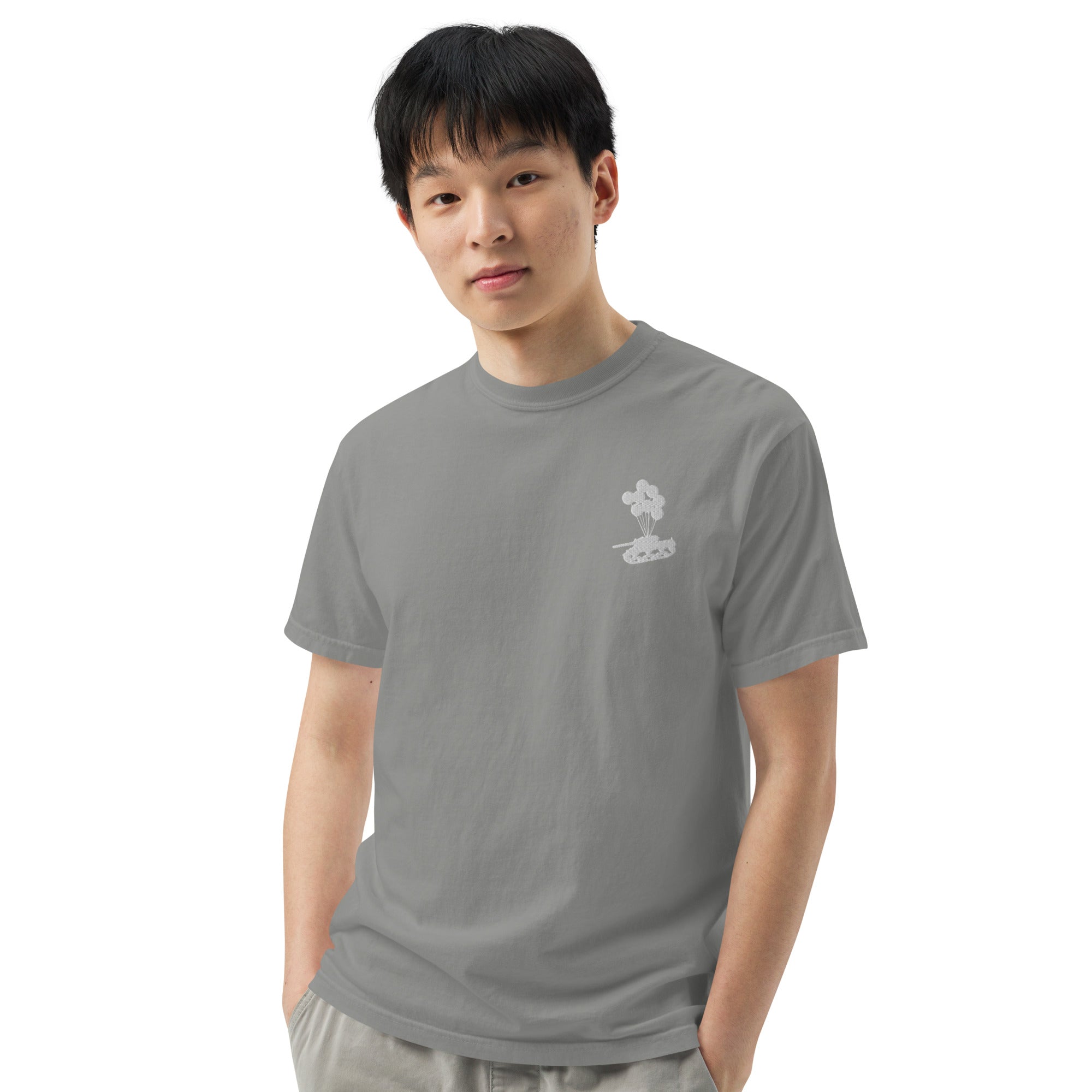 Tank & Balloon heavyweight t-shirt (Embroidered)