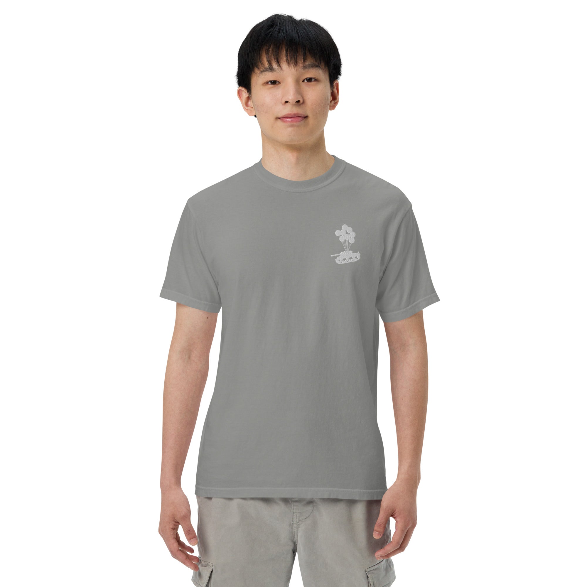 Tank & Balloon heavyweight t-shirt (Embroidered)