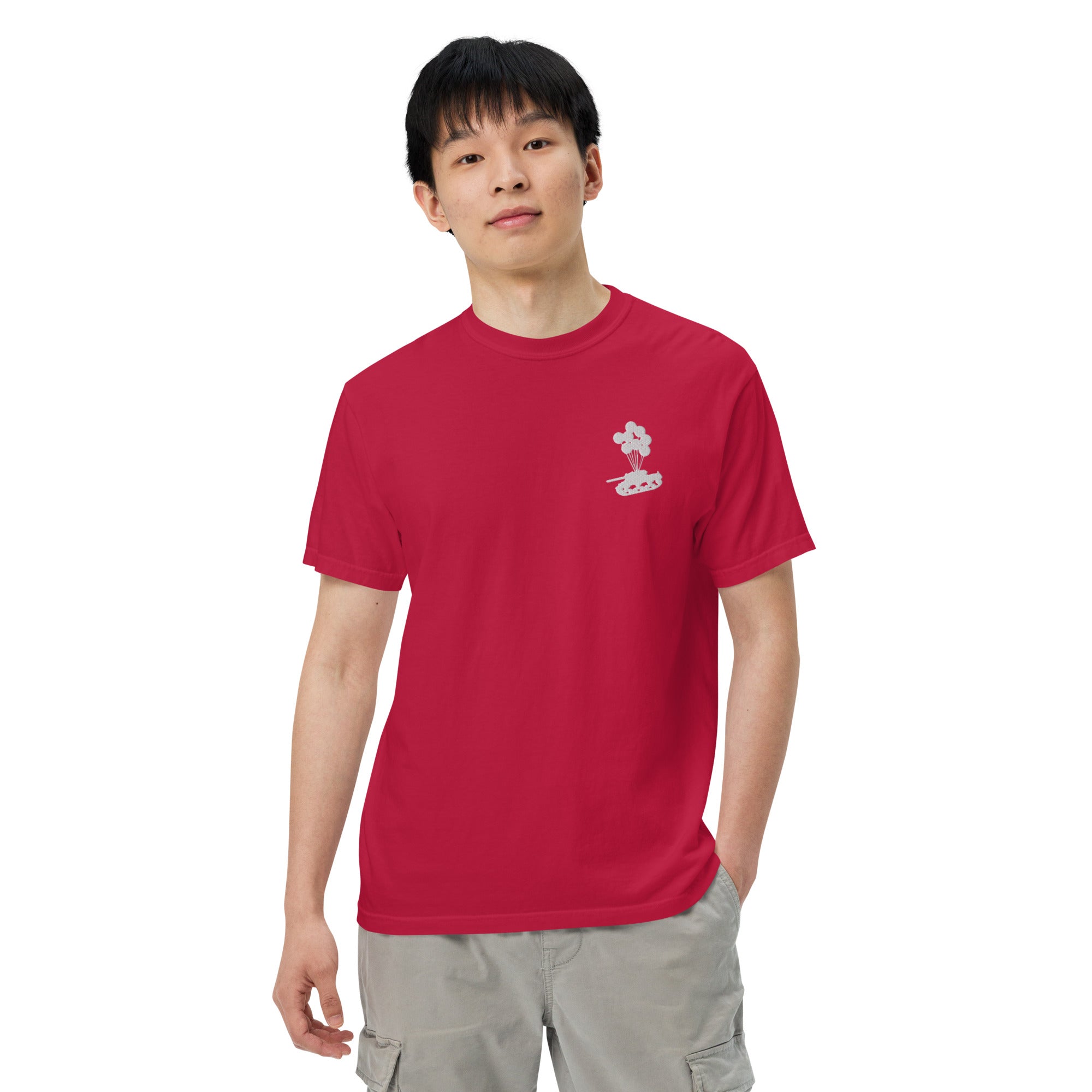 Tank & Balloon heavyweight t-shirt (Embroidered)