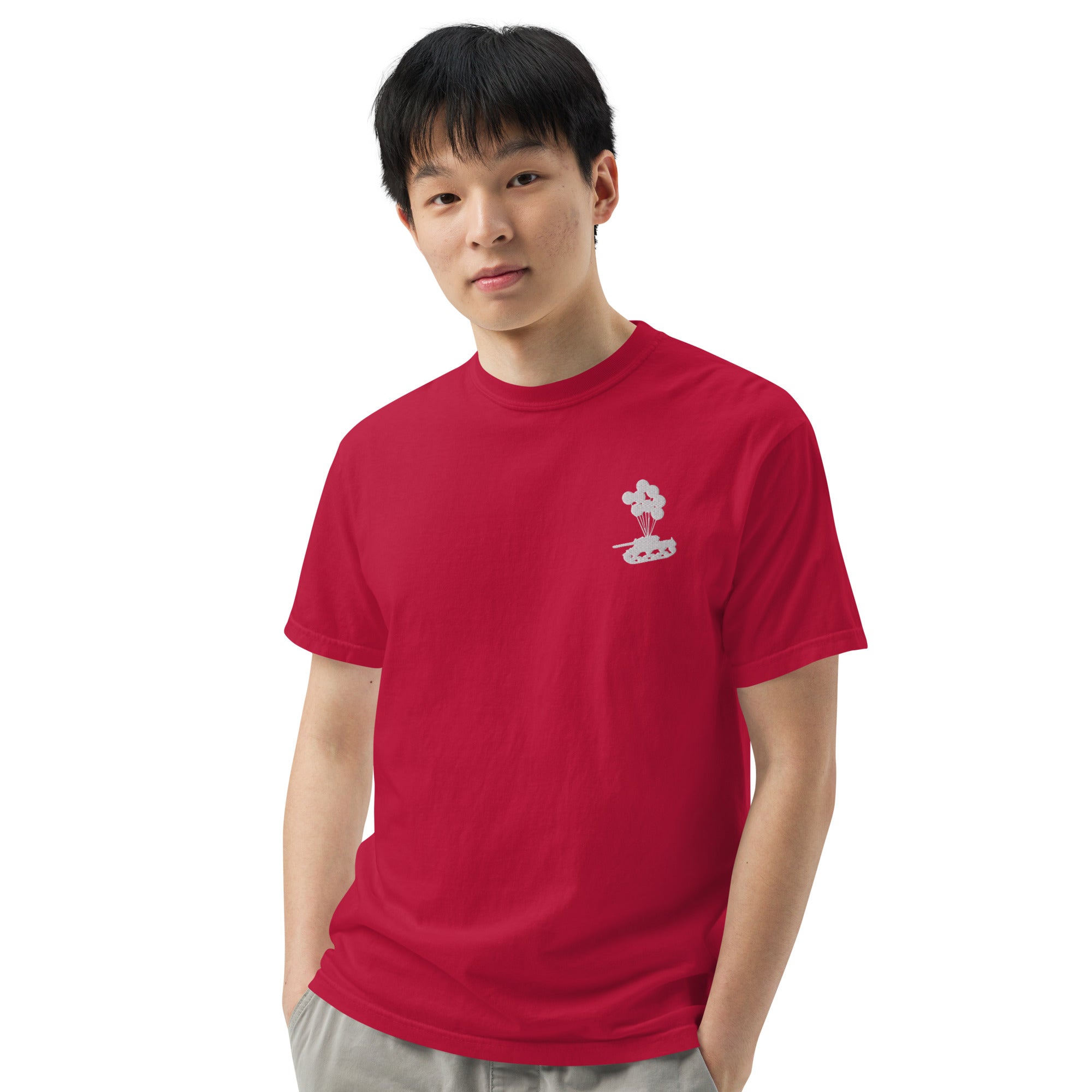 Tank & Balloon heavyweight t-shirt (Embroidered)