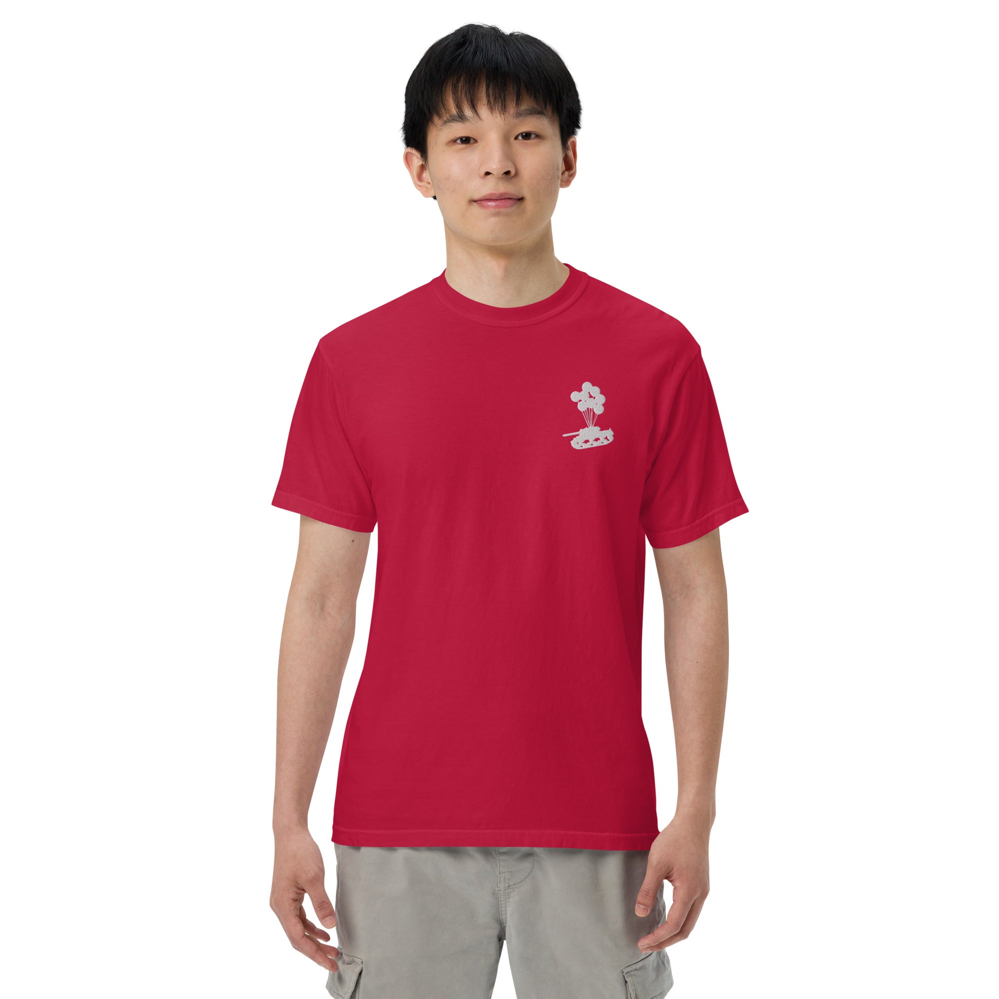 Tank & Balloon heavyweight t-shirt (Embroidered)