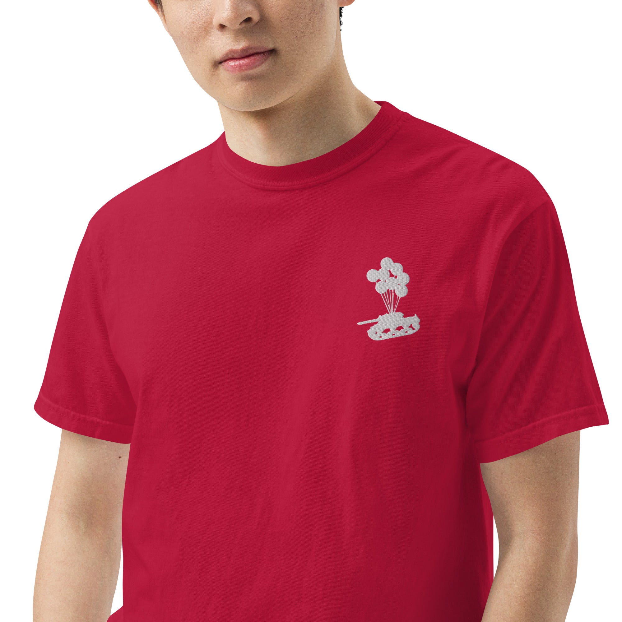 Tank & Balloon heavyweight t-shirt (Embroidered)