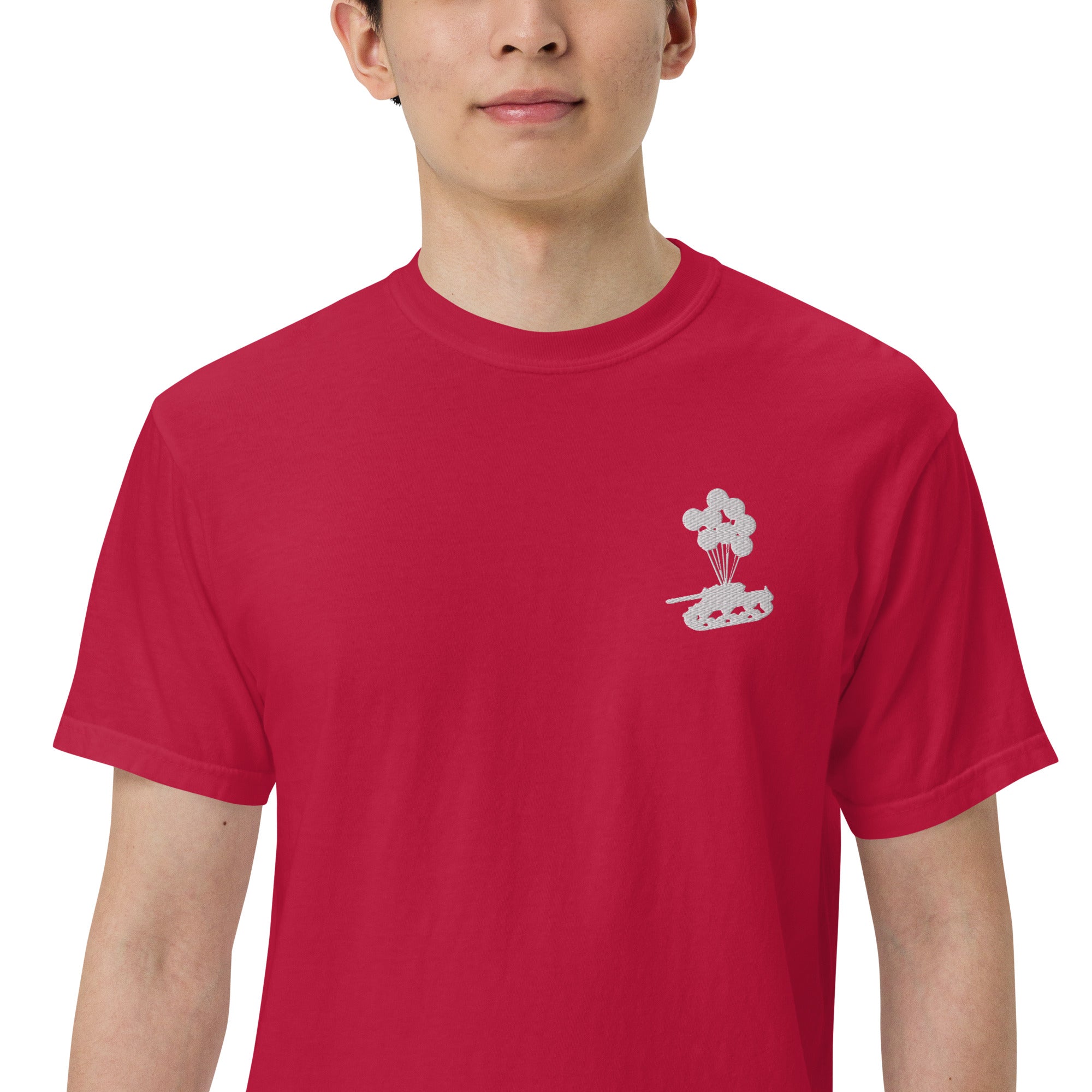 Tank & Balloon heavyweight t-shirt (Embroidered)