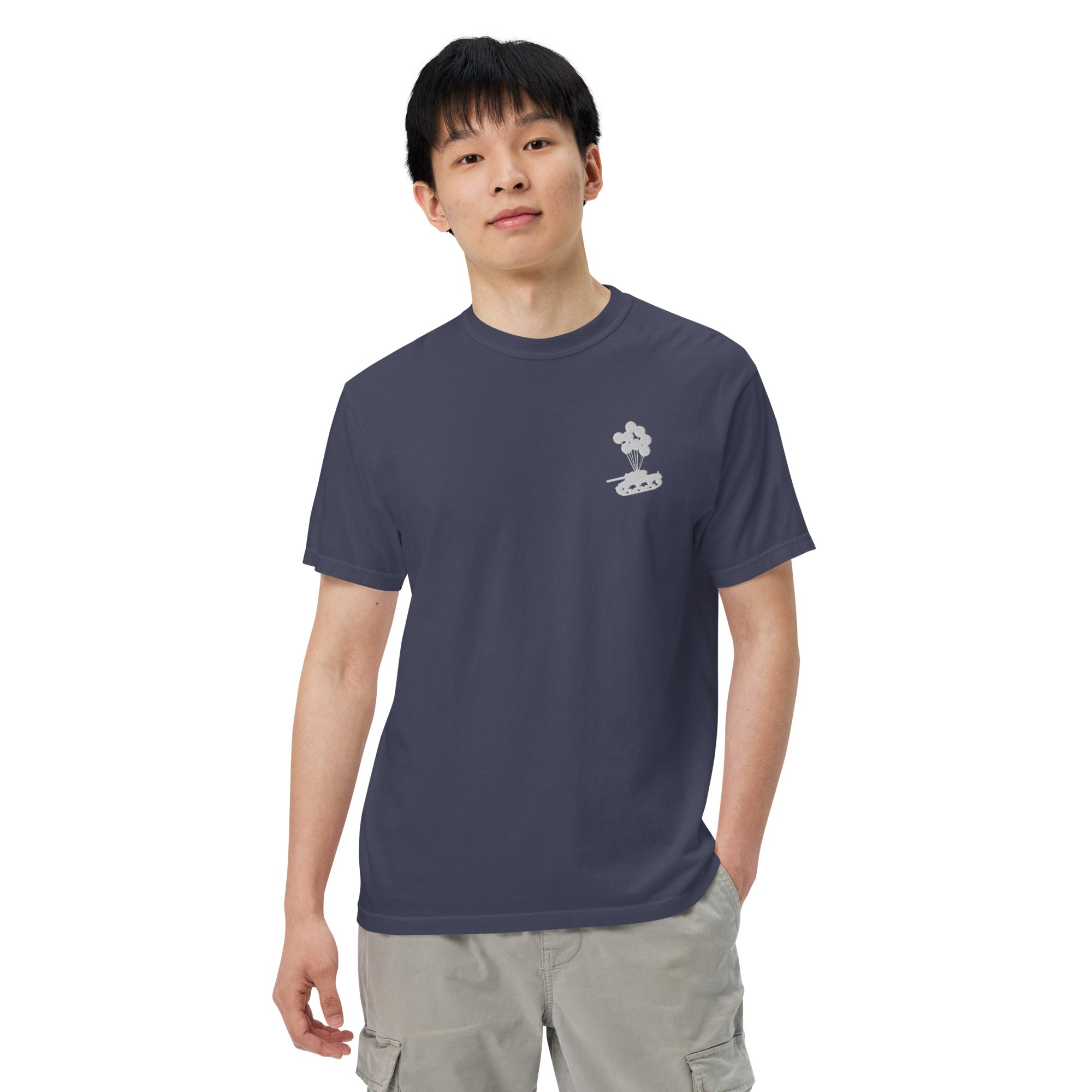 Tank & Balloon heavyweight t-shirt (Embroidered)