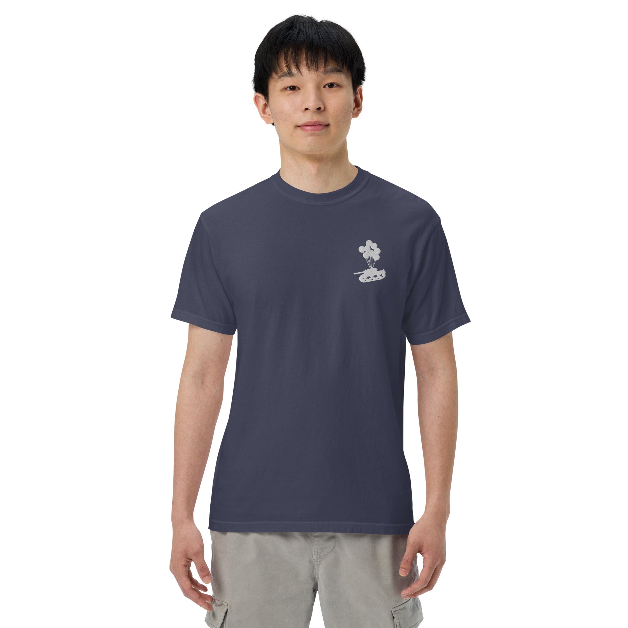 Tank & Balloon heavyweight t-shirt (Embroidered)
