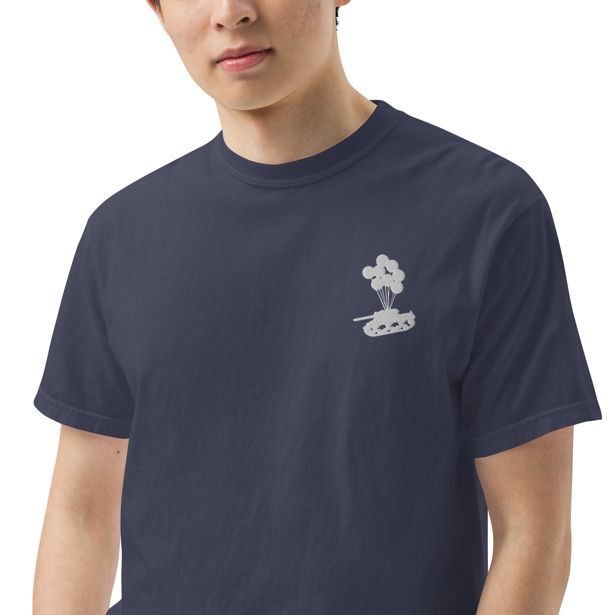 Tank & Balloon heavyweight t-shirt (Embroidered)