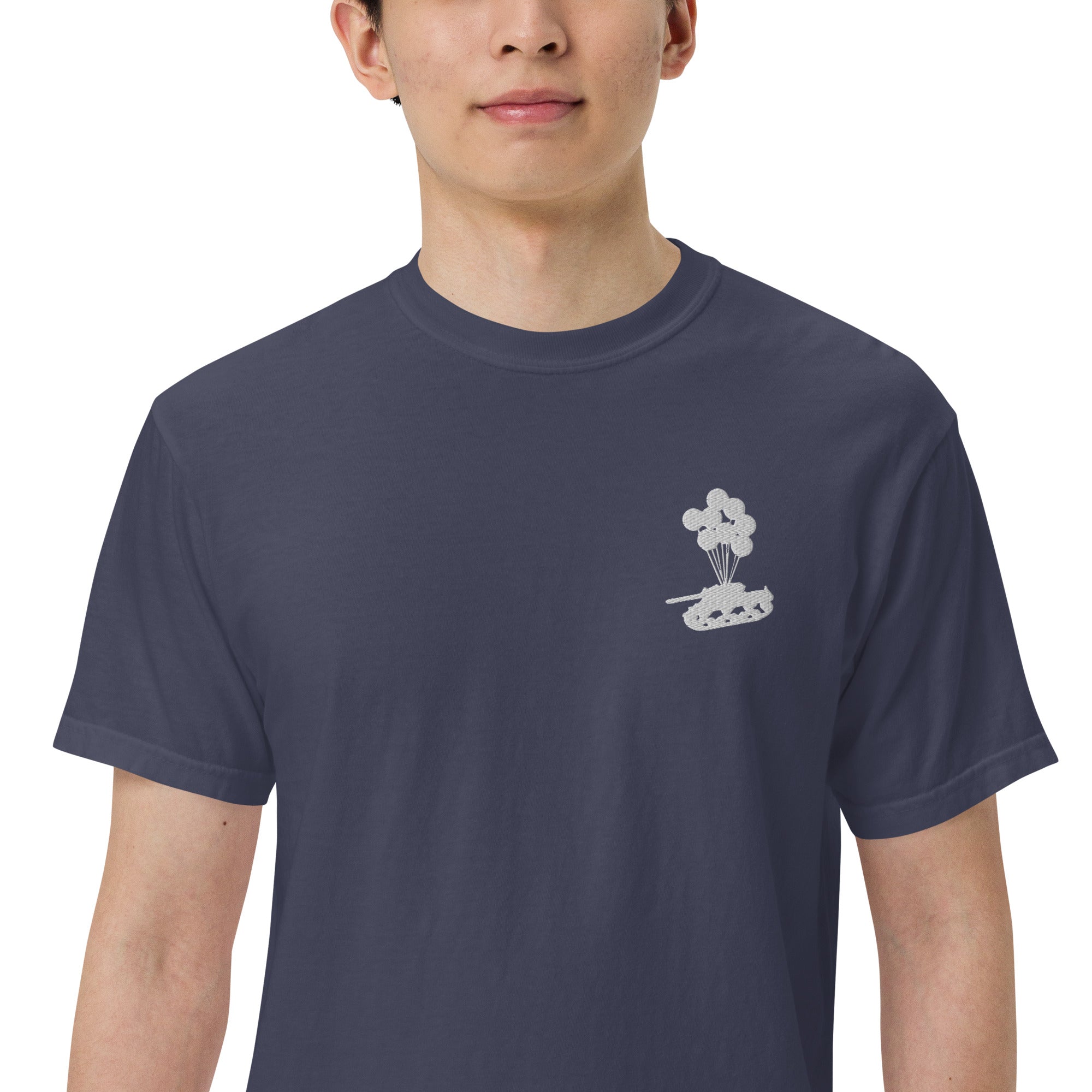 Tank & Balloon heavyweight t-shirt (Embroidered)