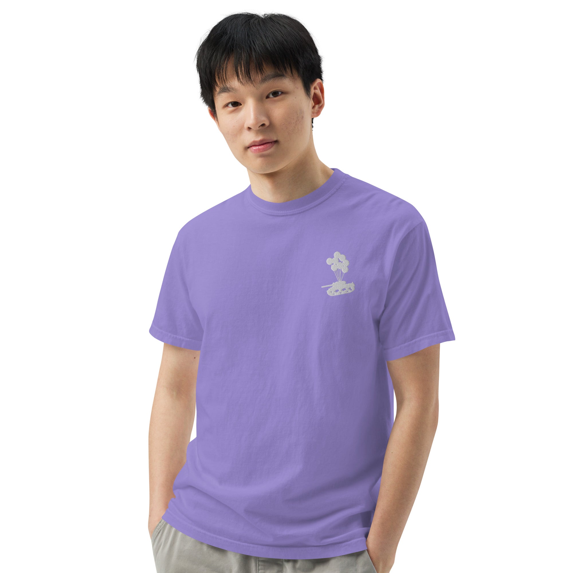Tank & Balloon heavyweight t-shirt (Embroidered)
