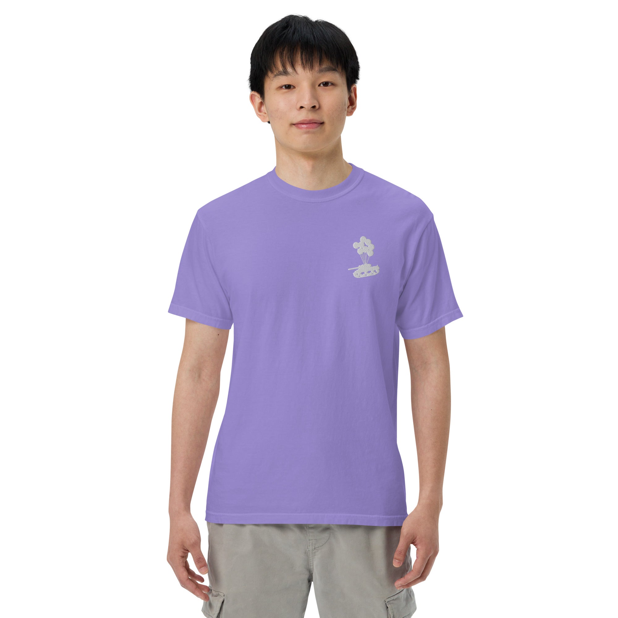 Tank & Balloon heavyweight t-shirt (Embroidered)