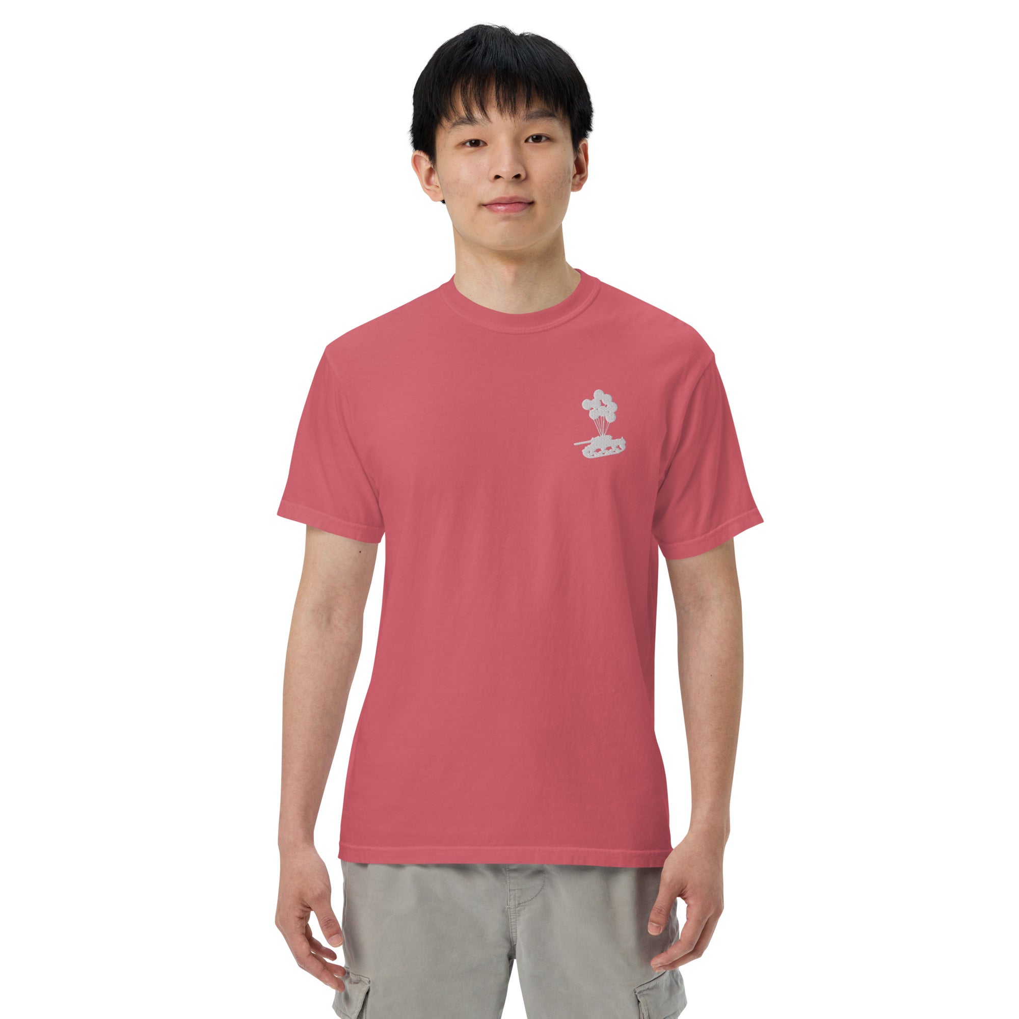 Tank & Balloon heavyweight t-shirt (Embroidered)