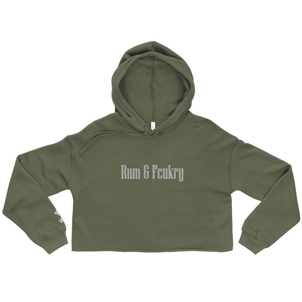 Rum & Fcukry Crop Hoodie (Embroidered)